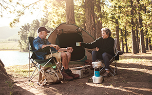 Potential Opdualag patient camping with their partner.